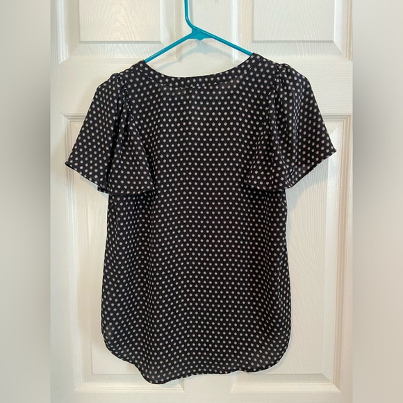 LOFT size XS black patterned blouse - Picture 3 of 3